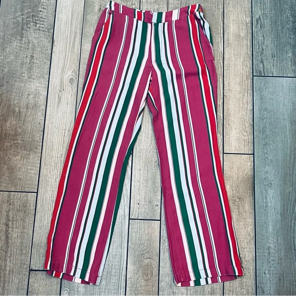 Free People La Paz Slim Festival Striped Crop Pants Size 0 - Picture 4 of 9